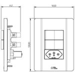 2 Interruptores Paralelos + 1 Tomada 2P+T 20A/250Vca Engate Soft com placa Rapid Branca (39806)