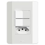 2 Interruptores Paralelos + 1 Tomada 2P+T 20A/250Vca Engate Soft com placa Rapid Branca (39806)