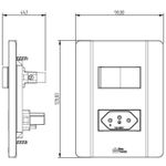 1 Interruptor Simples Soft + 1 Tomada 2P+T 10A/250Vca Engate Convencional com placa Rapid Preta (39807)