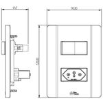 1 Interruptor Simples Soft 10A Engate Convencional + 1 Tomada 2P+T 20A, 250Vca com placa Rapid Preta (39809)