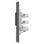 2 Interruptores Simples Soft + 1 Tomada 2P+T 10A/250Vca Engate Convecinal com placa Rapid Preta (39811)