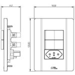 1 Interruptor Simples  Soft + 1 Tomada 2P+T 10A/250Vca Engate Convencional com placa Rapid Preta (39812)