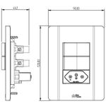 2 Interruptores Simples Soft + 1 Tomada 2P+T 20A/250Vca Engate Convencional com placa Rapid Preta (39814)