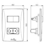 1 Interruptor Simples + 1 Tomada 2P+T 10A/250Vca Engate Convencional com placa Petra (39057)