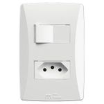 Conjunto  1 Interruptor Soft + 1 Tomada 2P+T 10A/250Vca com placa Petra (39838)
