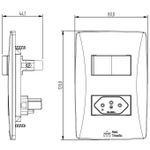 Conjunto  1 Interruptor Soft + 1 Tomada 2P+T 10A/250Vca com placa Petra (39838)