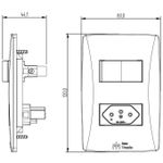 2 Interruptores Paralelos Soft + 1 Tomada 2P+T 10A/250Vca Engate Convencional com placa Petra (39844)