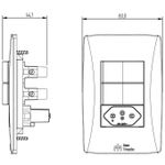 Conjunto Interruptor Duplo Paralelo Soft + Tomada 2P+T 20A/250Vca com Placa Petra, Engate Convencional (39847)