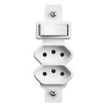 Tomada Dupla Conjugada 2P+T 10A/250Vca + 1 Interruptor Paralelo Engate Soft sem placa Milleniun (39850)