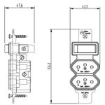 Tomada Dupla Conjugada 2P+T 10A/250Vca + 1 Interruptor Paralelo Engate Soft sem placa Milleniun (39850)
