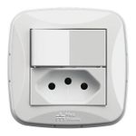 Conjunto Sobrepor Modular com Interruptor Simples Soft +  Tomada 2P+T 20A/250Vca Engate Convencional Petra (39858)