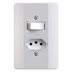 1 Interruptor Paralelo Soft + Tomada 2P+T 10A/250Vca Engate Convencional com placa Milleniun (39886)