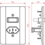 1 Interruptor Paralelo Soft + Tomada 2P+T 10A/250Vca Engate Convencional com placa Milleniun (39886)