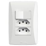 1 Interruptor Paralelo Soft + 2 Tomadas 2P+T 10A/250Vca Engate Convencional com placa Petra (39923)