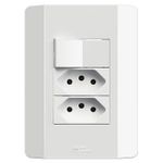 1 Interruptor Paralelo Soft + 2 Tomada 2P+T 10A/250Vca Engate Rápido com placa Rapid Branca (39927)