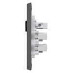 1 Interruptor Simples Soft + 2 Tomada 2P+T 20A/250Vca Engate Rápido com placa Rapid Preta (39932)