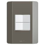 2 Interruptores Simples Soft 10A/250Vca Engate Convencional com placa Prisma (84059) - Linha Prisma