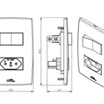 1 Interruptor Paralelo Soft + 1 Tomadas 2P+T 10A/250Vca Engate Convencional com placa Mec-Plus (39828)