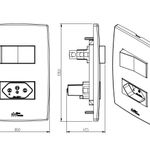 1 Interruptor Simples Soft + 1 Tomadas 2P+T 20A/250Vca Engate Convencional com placa Mec-Plus (39829)