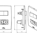 1 Interruptor Paralelo Soft + 1 Tomadas 2P+T 20A/250Vca Engate Convencional com placa Mec-Plus (39830)