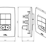 2 Interruptor  Simples Soft + 1 Tomadas 2P+T 20A/250Vca Engate Convencional com placa Mec-Plus (39834)
