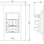 1 Interruptor Paralelo Soft + 1 Tomada 2P+T 10A/250Vca Engate Rápido Com Placa Rapid Preta (39931)