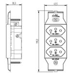 Módulo Tomada Tripla Conjugada 2P+T 10A/250Vca sem placa Preta (39868)