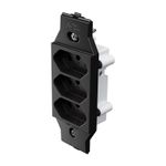 Módulo Tomada Tripla Conjugada 2P+T 10A/250Vca sem placa Preta (39868)