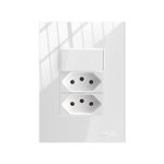 Conjunto 1 Interruptor Simples Soft + 2 Tomadas 2P+T 20A/250Vca com placa ON Branca (39985)