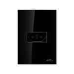 Conjunto 1 Tomada 2P+T 10A/250Vca Engate Convencional com placa Horizontal ON Black (49003)