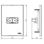 Conjunto 1 Tomada 2P+T 10A/250Vca Engate Convencional com placa Horizontal ON Black (49003)