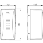 Caixa de Proteção Sobrepor Modular Petra com Disjuntor 1 Polo 20A DIN (89107)