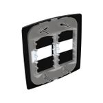 Placa 4X4 para 2 Módulos Distanciados com placa Petra Black (82230)