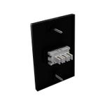 Conjunto 1 Pulsador Minuteira 10A/250Vca Engate Convencional com placa Horizontal Linha Click Black (81431H)