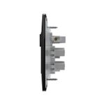 Conjunto 1 Interruptor Paralelo Soft + 2 Tomadas 2P+T 20A/250Vca Engate Convencional com placa Petra Black (49069)