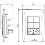 Conjunto 1 Interruptor Simples +1 Paralelo Soft + 1 Tomada 2P+T 10A/250Vca Engate Convencional com placa Petra (39843)