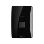 Conjunto 1 Interruptor Intermediário 1M, 10A/250Vca Engate Convencional com placa Petra Black (81333V)