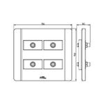 4 Módulos Distanciados com Conector Coaxial A+V com placa 4X4 Petra (81063)