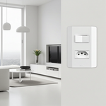 1 Interruptor Simples + 1 Tomada 2P+T 10A/250Vca Engate Convencional com placa Rapid Branca (39582)