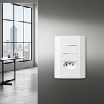 1 Interruptor Simples + 1 Tomada 2P+T 10A/250Vca Engate Rápido com placa Rapid Branca (39527)