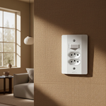 Tomada Dupla Conjugada 2P+T 10A/250Vca + 1 Interruptor Simples Engate Soft com placa Milleniun (39852)
