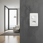 Conjunto 1 Interruptor Paralelo + 1 Tomada 2P+T 10A/250Vca Engate Convencional com placa Petra (39059)