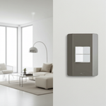2 Interruptores Simples Soft 10A/250Vca Engate Convencional com placa Prisma (84059) - Linha Prisma