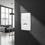 1 Interruptor Simples Soft + 1 Tomada 2P+T 20A/250Vca Engate Convencional com placa Petra (39840)