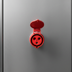 Tomada Industrial 3 pinos (2P+T) Acoplamento, 32A, 9h, 380/440Vca, 50/60Hz, Vermelho, IP44 (E3259)