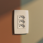 3 Tomadas 2P+T 20A, 250Vca Engate Convencional com placa Mec-Plus (39767)