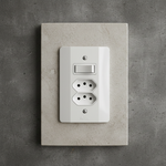 Tomada Dupla Conjugada 2P+T 10A/250Vca + 1 Interruptor Paralelo Engate Soft Com Placa Milleniun (39854)