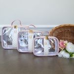 Kit Necessaire Cristal Off Matelado com Rosa