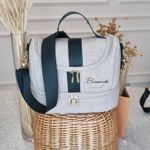 Frasqueira Luxo Linho Areia com Verde Militar