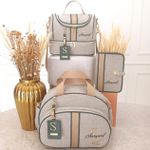Kit Tradicional Linho Areia com Bege e Verde